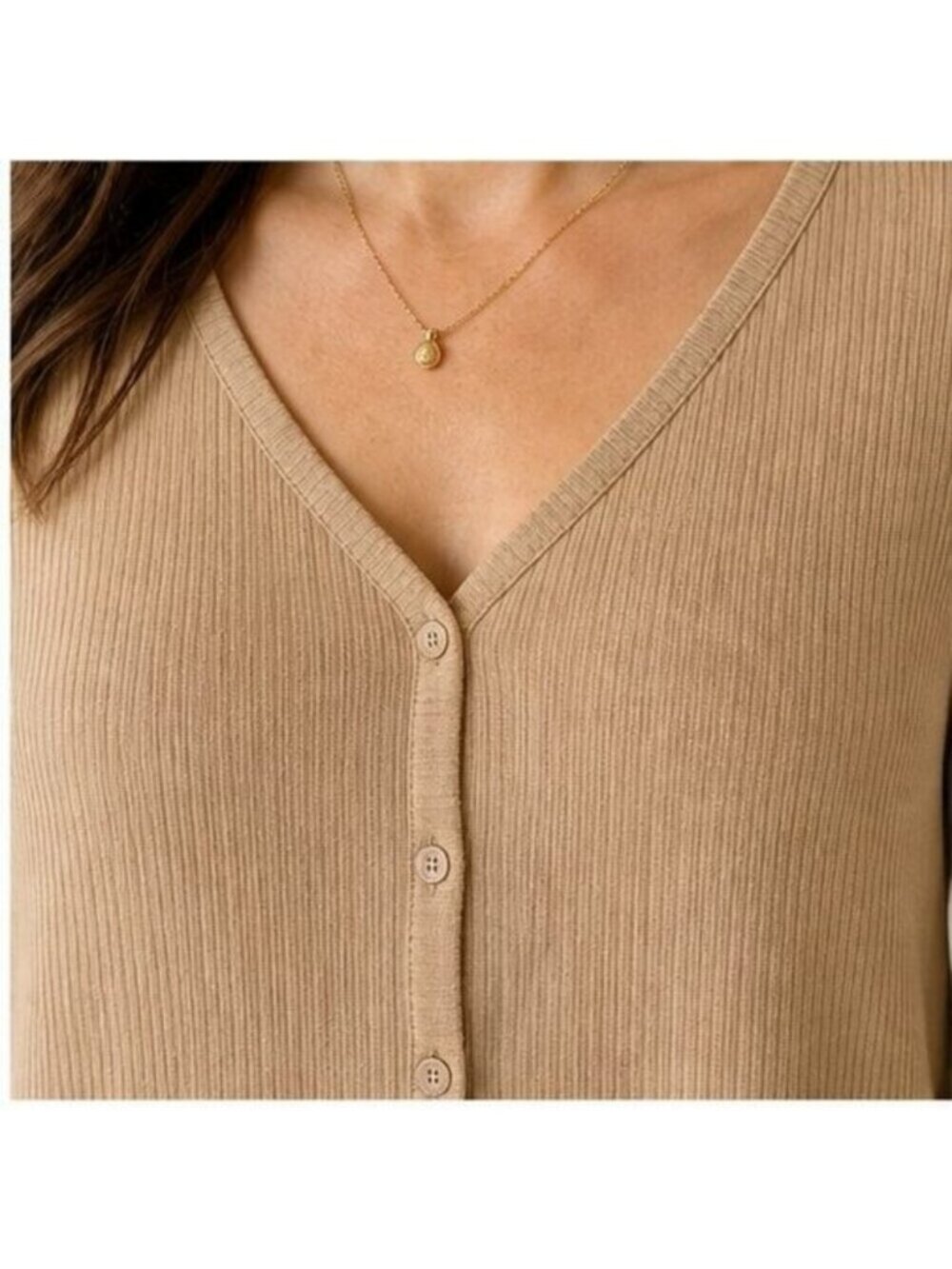 Camel Ruffle Blouse - Picture 4 of 6